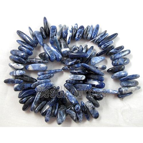 brazilian sodalite beads, freeform Chip, Top-Drilled