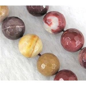 Mookaite jasper Bead, faceted round, 16mm dia, 25pcs per st