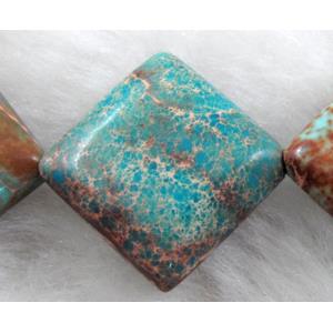 Sea Sediment Jasper Beads Square Conner-Drilled, 16x16mm,21pcs per st