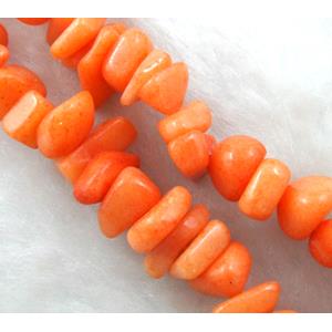 Erose jade bead, Dye chips, stabile, approx 4-12mm, 36 inch length