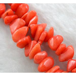 Erose jade bead, Dye chips, stabile, approx 4-12mm, 36 inch length