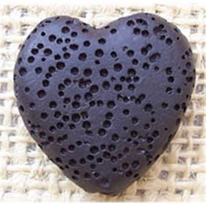 lava stone beads, heart, 26x27x8mm, 15pcs per st, color code:11