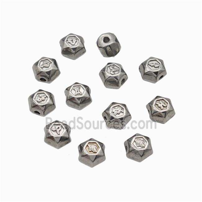 Raw Stainless Steel Symbol Beads Mixed