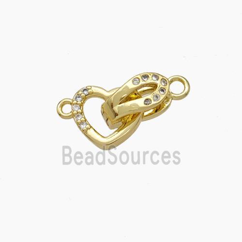 Copper Clasp Pave Zirconia Gold Plated