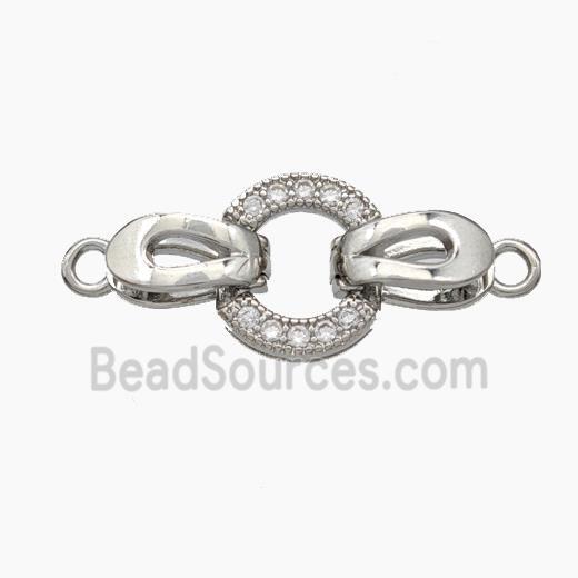 Copper Clasp Pave Zirconia Platinum Plated