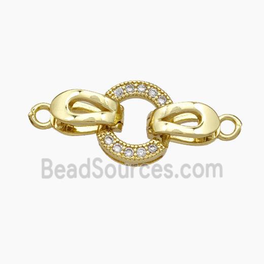 Copper Clasp Pave Zirconia Gold Plated