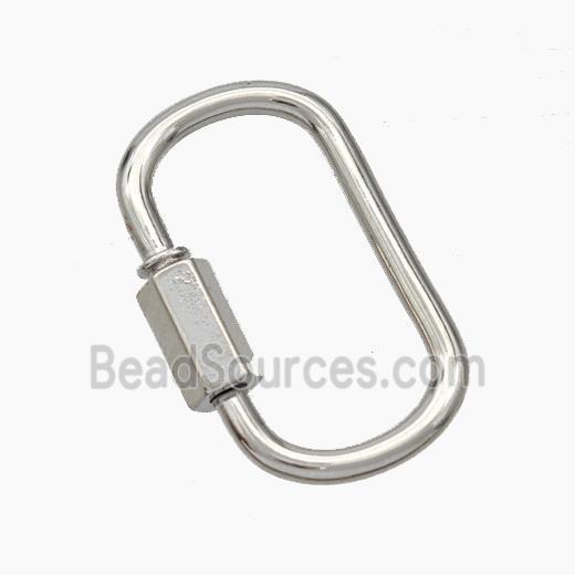 Copper Carabiner Clasp Platinum Plated