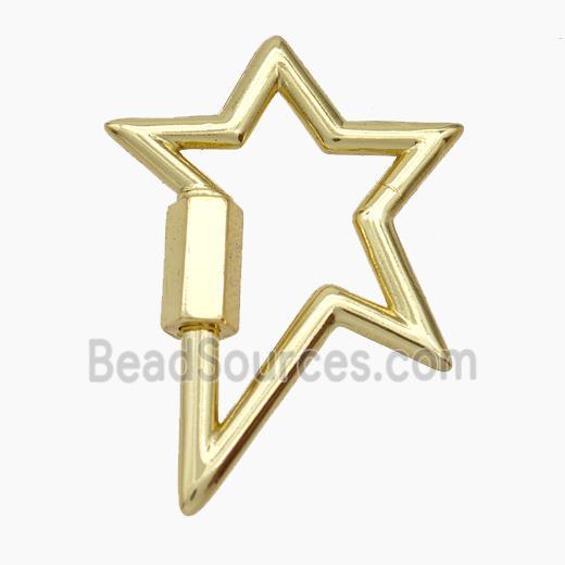 Copper Carabiner Clasp Star Gold Plated