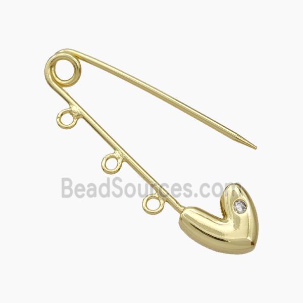 Copper Safety Pin Gold Plated