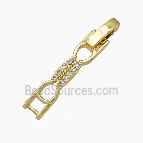 Copper Clasp Pave Zirconia Gold Plated