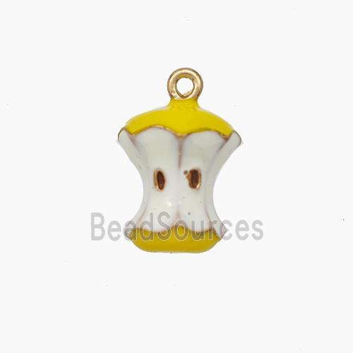 Copper Pear Pendant Yellow White Enamel Gold Plated