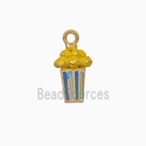 Popcorn Charms Copper Pendant Enamel Gold Plated