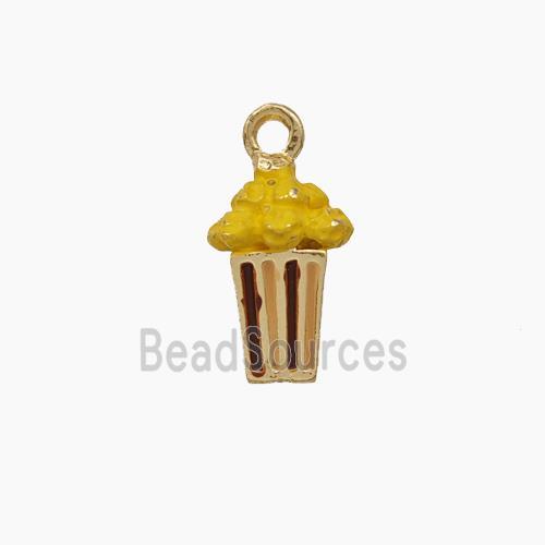 Popcorn Charms Copper Pendant Enamel Gold Plated