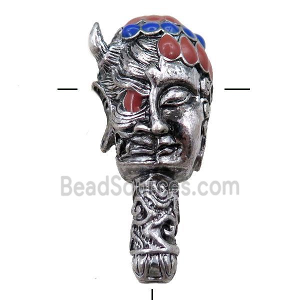 tibetan buddha guru charm beads, zinc