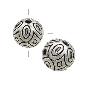 Tibetan Style Zinc Guru Beads Round THole Antique Silver, approx 15mm