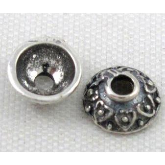 Thailand Sterling Silver beadcaps, antique silver