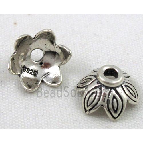 Thailand Sterling Silver beadcap, antique silver