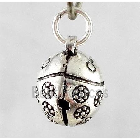 Thailand Sterling Silver bead, bell, antique silve