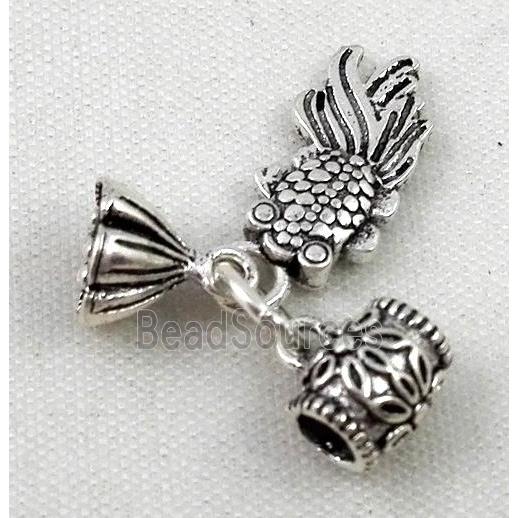 Thailand Sterling Silver bead, antique silve