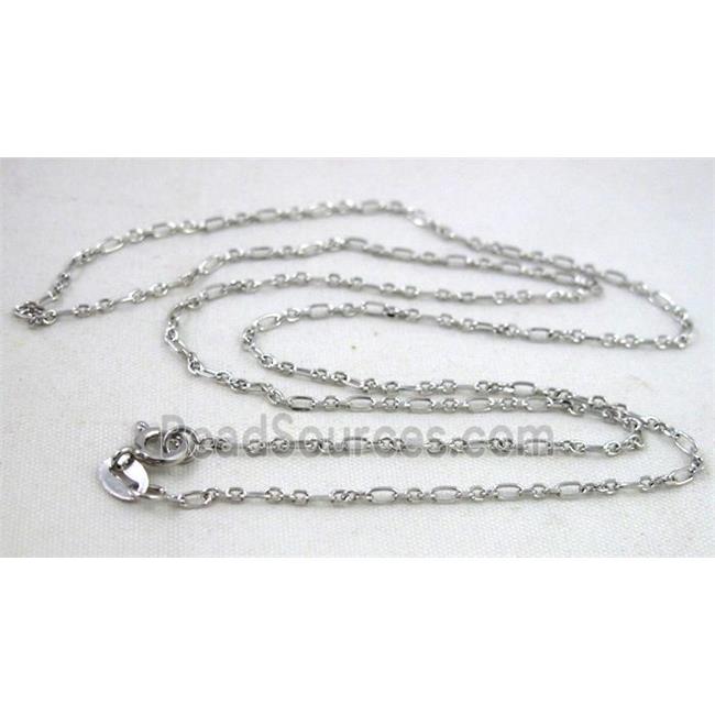 Sterling Silver Necklace Chain, platinum plated