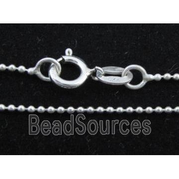 Sterling Silver necklace, round ball chain