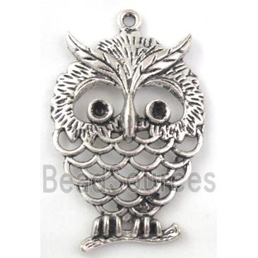 Tibetan Silver owl pendant