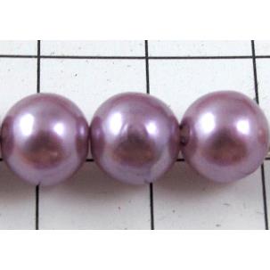 pearlized plastic beads, round, purple