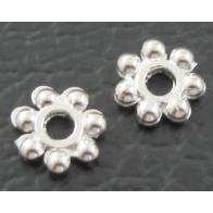 Silver  plated Tibetan Silver Daisy Spacer