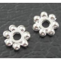 Silver plated Tibetan Silver DAISY SPACER beads