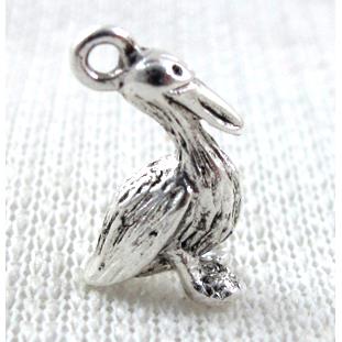 Tibetan Silver duck pendants, lead free and nickel free