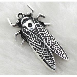 Tibetan Silver cicada pendants, Lead free and nickel Free