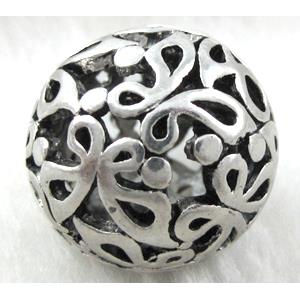 Hollow Tibetan Silver beads ball, lead free and nickel free