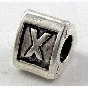 alphabet, X-letter, Tibetan Silver Spacer Non-Nickel