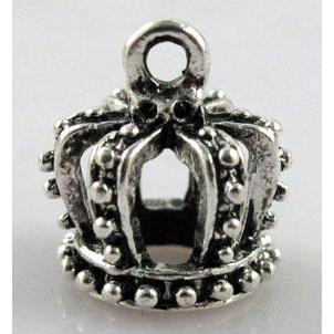 Crown charm, tibetan silver pendant, lead free and nickel free