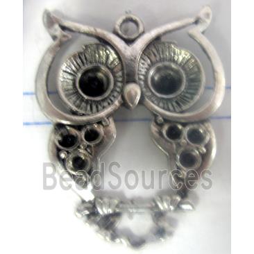 Tibetan Silver owl pendants, Lead free and nickel Free, animal