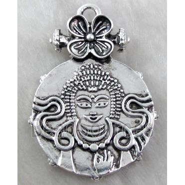 Buddha Pendant, Tibetan Silver Non-Nickel