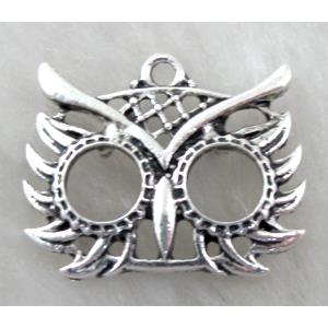 Tibetan Silver owl pendants, Lead free and nickel Free, owl