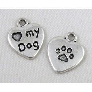 My Dog Paw, Tibetan Silver pendant non-nickel