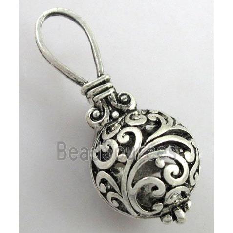 Tibetan Silver hollow pendants, Non-Nickel