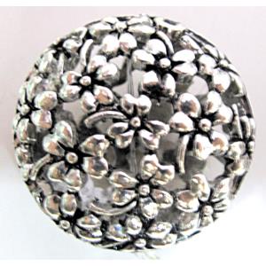 Tibetan Silver Hollow beads, Non-Nickel