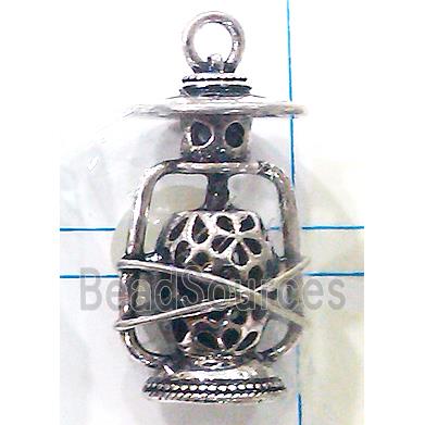 Hollow Tibetan Silver pendant, lead free and nickel free