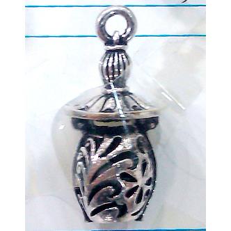 Hollow Tibetan Silver pendant, lead free and nickel free