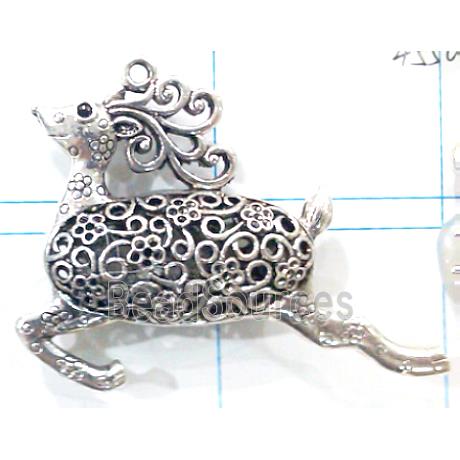 Hollow Tibetan Silver pendant, lead free and nickel free