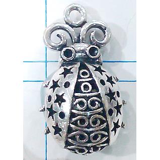 Hollow Tibetan Silver pendant, lead free and nickel free