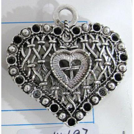 Hollow Tibetan Silver pendant, lead free and nickel free