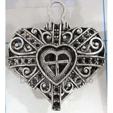 Hollow Tibetan Silver pendant, lead free and nickel free