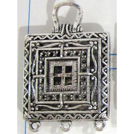 Hollow Tibetan Silver pendant, lead free and nickel free