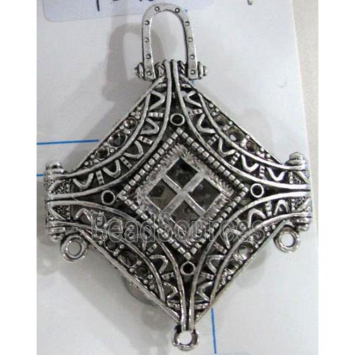 Hollow Tibetan Silver pendant, lead free and nickel free