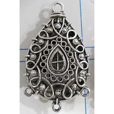 Hollow Tibetan Silver pendant, lead free and nickel free