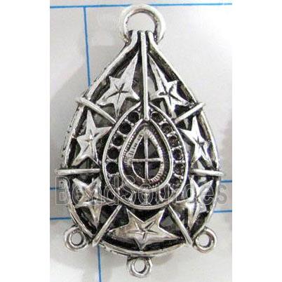 Hollow Tibetan Silver pendant, lead free and nickel free